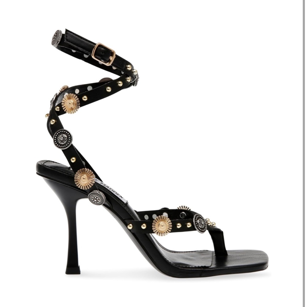 Steve Madden Asha Ankle Strap Sandal Black, Size‎ 6 - Picture 5 of 14